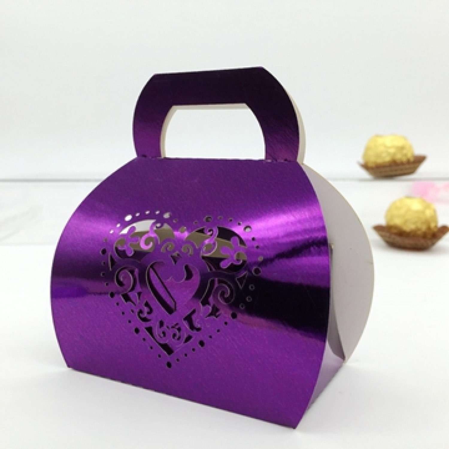 Candy Box Hand Bag Wedding Box Laser Cut Beautiful Box Customized